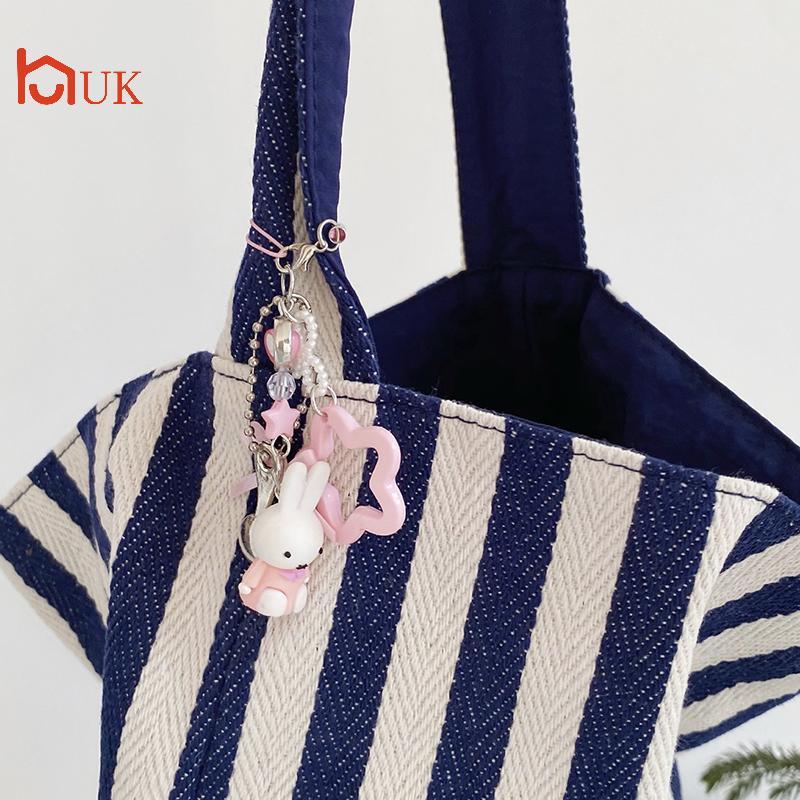 ชุดสายคล้องโทรศัพท์ลายกระต่าย UK Miffy-กระเป๋าพวงกุญแจคู่ของขวัญจี้