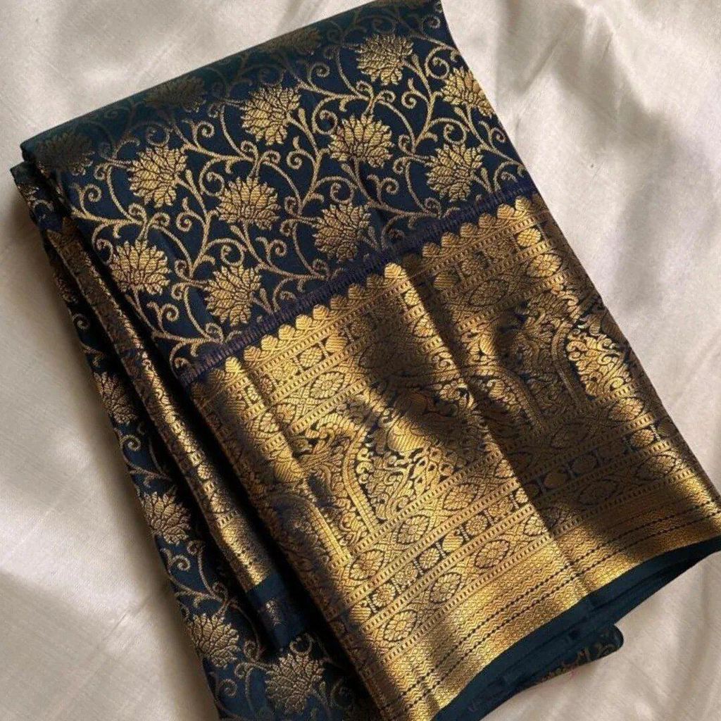 MK1353 SAREE FABRIC TYPE: BANARASI SOFT SILK SAREE SAREE LENGTH 5.5 เมตร BLOUSE LENGTH 0.8 เมตร