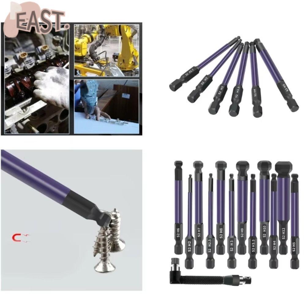 EASTS Ball End Hex Bit, Double-ended ซ็อกเก็ต 75 มม.หกเหลี่ยมเจาะ Bit, แบบพกพา 1/4 นิ้ว Hex Shank ทน