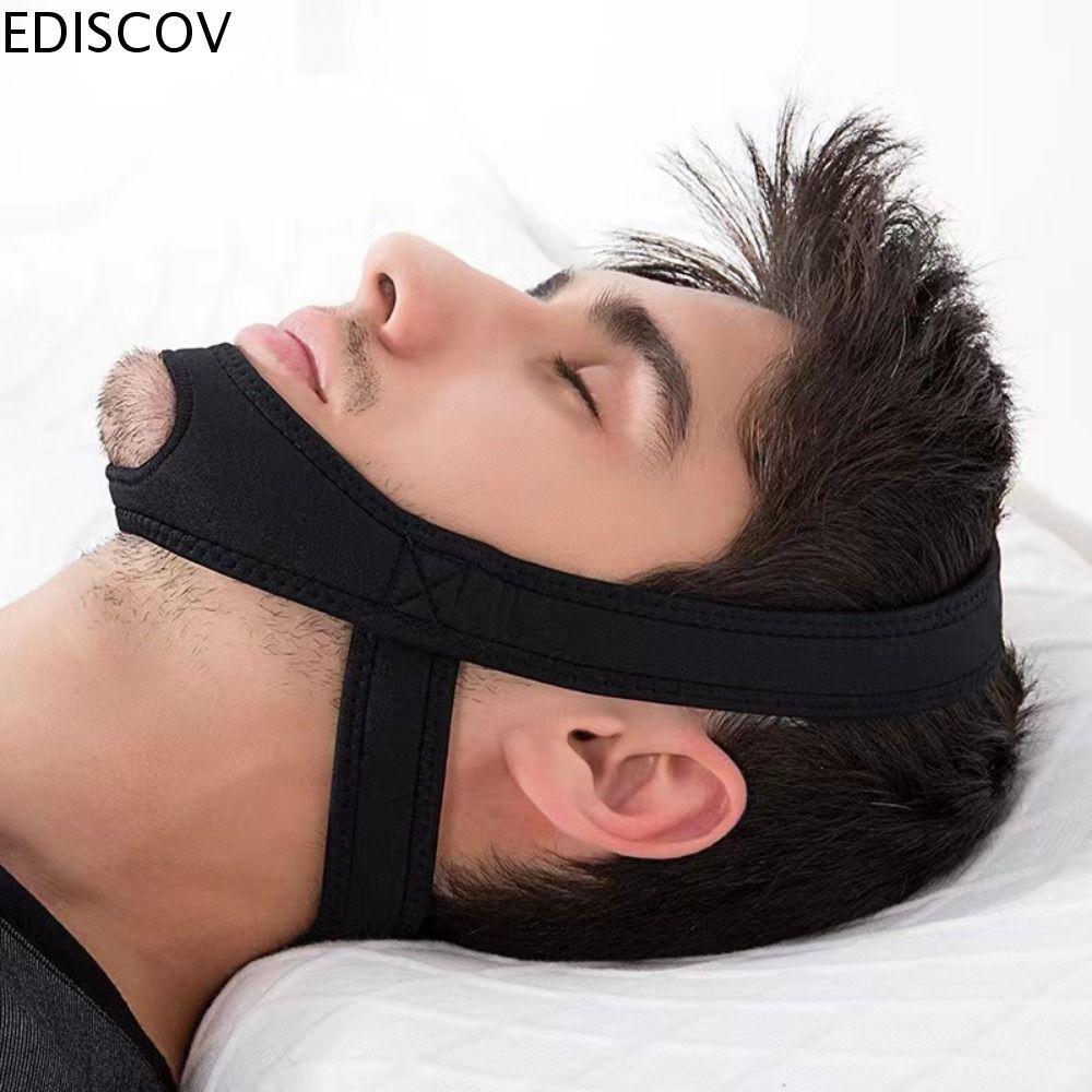 EDISCOV Anti-Over Band, Chin Apnea Breathable Stop Snoring สายคล้อง, Mandibular Correction ปรับ Jaw- Neoprene Sleep ปิดปากเข็มขัดผู้ใหญ่