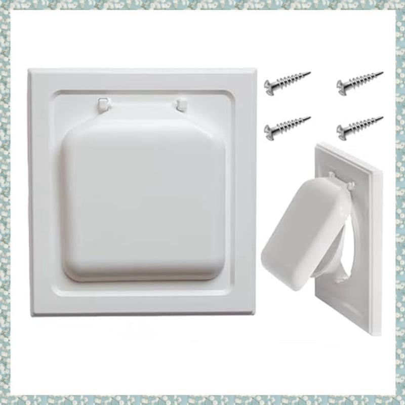 [h5bl3j6wj.ph] 1 ชุด Dual Door Dryer Vent Cover 4 นิ้วกลางแจ้ง Vent Cover Duct Tube & Trim Ring เครื