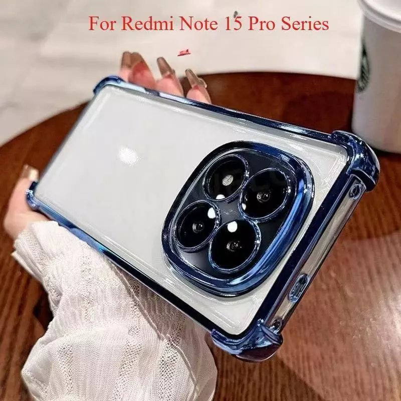 เคสใส กันรอยเลนส์กล้อง สำหรับ Xiaomi Redmi Note15 Note15Pro Plus + Poco M8Pro เคสขอบสี กันกระแทก หรูหรา Note 15 051