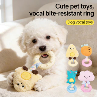 ทนทาน Chew ของเล่นสําหรับลูกสุนัข Plush Squeaky สุนัข Chew แหวน Interactive กัดทนสัตว์เลี้ยงของเล่นสําหรับสุนัขขนาดเล็ก