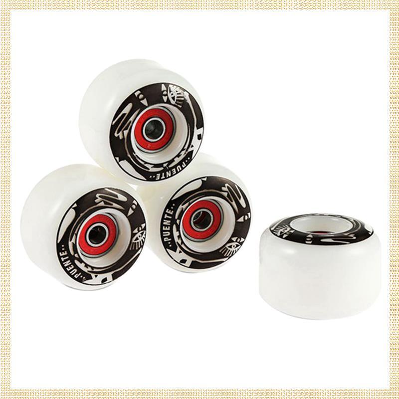 [1ejafnkblh.ph] PUENTE 4 ชิ้นชุดล้อสเก็ตบอร์ด PU ล้อสเก็ต Longboard Cruiser ล้อสําหรับ Ollie Punk แล