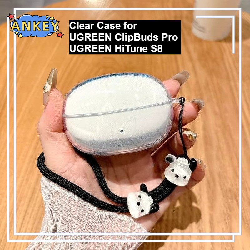 for UGREEN ClipBuds Pro Case Protective Transparent Clear TPU Covers UGREEN HiTune S8 Bluetooth Earphone Shell Portable