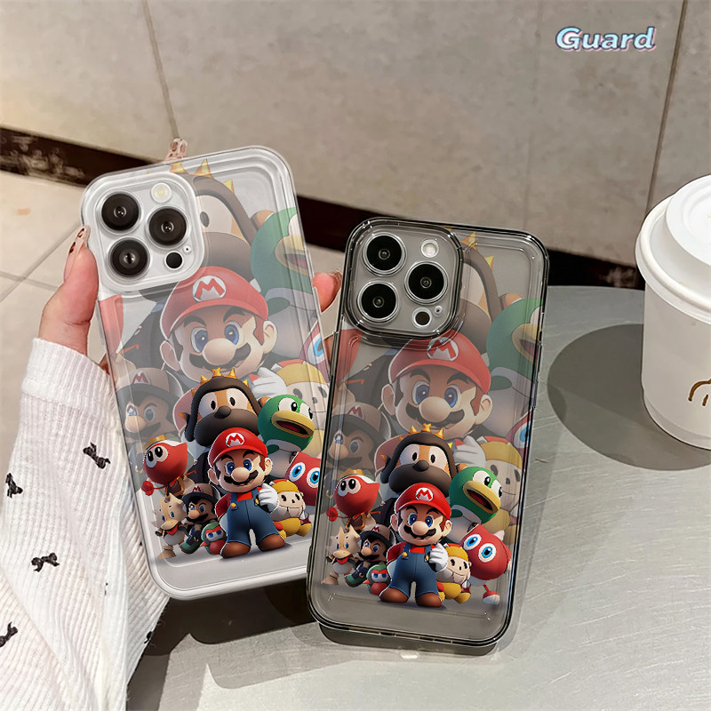 Super MarioiPhone 11 12 13 14 15 16 Pro X XR XS Max 7Plus 8Plus เคสใส-GD