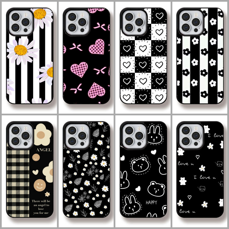 เคสโทรศัพท์สำหรับ iphone 16 16e 16plus 16pro 16promax ลาย สีดำ -322