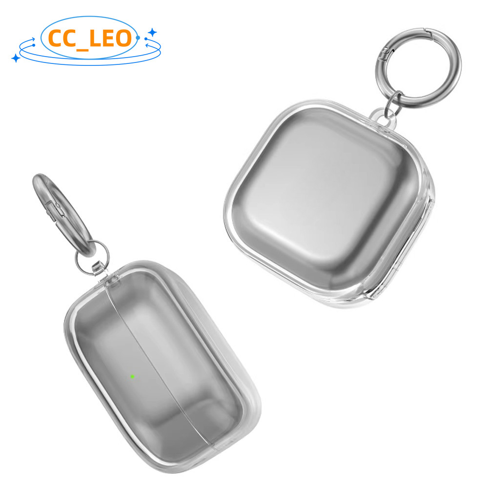 for Sony LinkBuds Clip Case Transparent Soft Shell Suitable for Sony WF-LC900 Shockproof Shell Protective Sleeve Cute Metal Finger Ring Cartoon Keychain Pendant