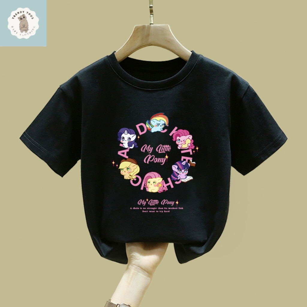 เสื้อยืดแขนสั้น ลายมายลิตเติ้ลโพนี่ สวมใส่สบาย ระบายอากาศได้ดี เหมาะสำหรับเด็ก พิมพ์ลาย