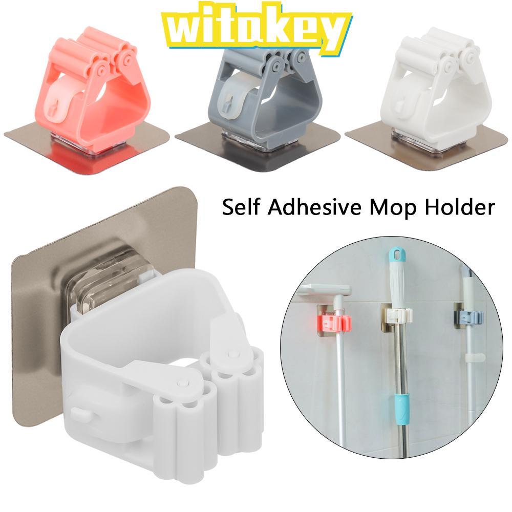WITAKEY Mop Holder Self Adhesive Bathroom Home Broom Hanger