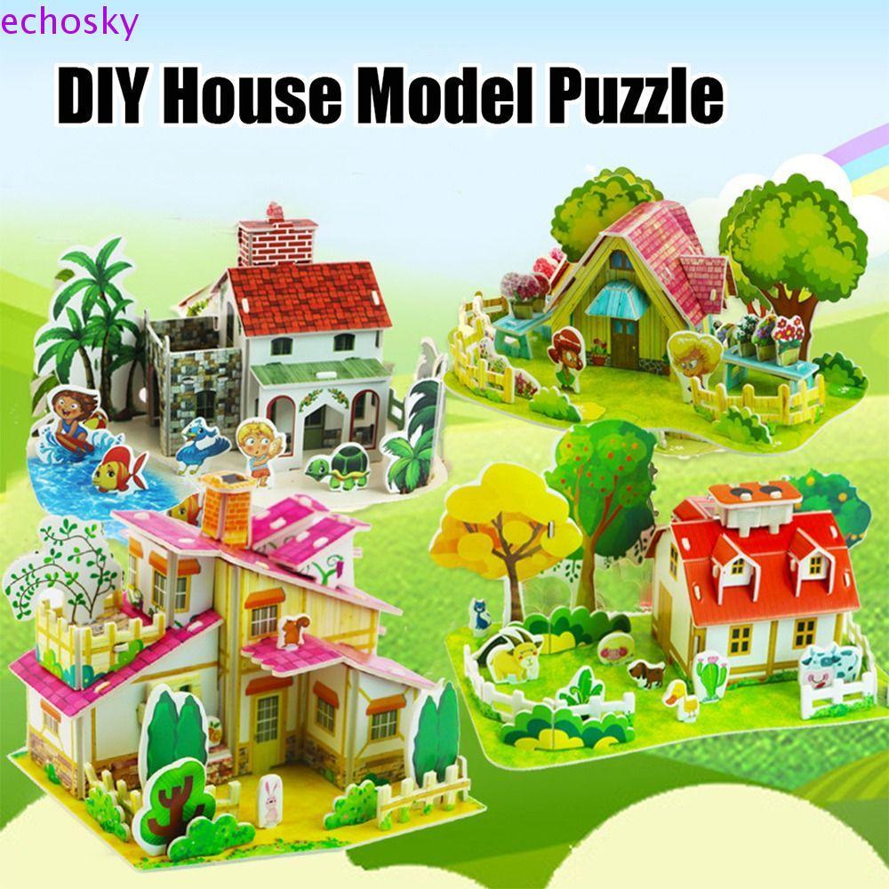 ECHOSKY Building 3D Puzzle, 3D Puzzle Assembly Building Blocks DIY House Model Puzzle, 3D Puzzle Han