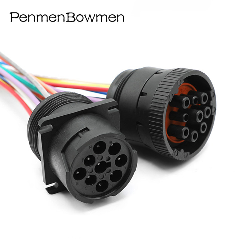 1 ชุด 9 Pin Deutsch Auto Circular ขั้วต่อสายไฟหญิงชายสายไฟปลั๊ก HD16-9-1939P J1939 HD16-9-1939S