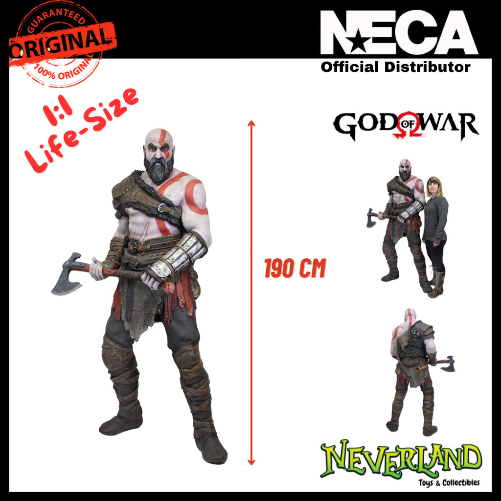 ( 📌 PRE-ORDER)(NECA) God Of War - Kratos Life-Size Foam Replica Figure