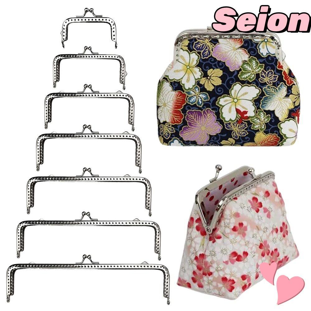SEION Purse Frame Kiss Clasp, Vintage Bag Hardware Purse Frame, Mini Metal Purse Frame Bag Making