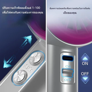 【Flash Sale】พัดลมมือถือ พัดลมพกพา 100 ระดับ ชาร์จใหม่ได้ ขนาดเล็ก พัดลม จอแสดงผล LED แบตฯใหญ่ 5000mAh พัดลมพกพากลางแจ้ง