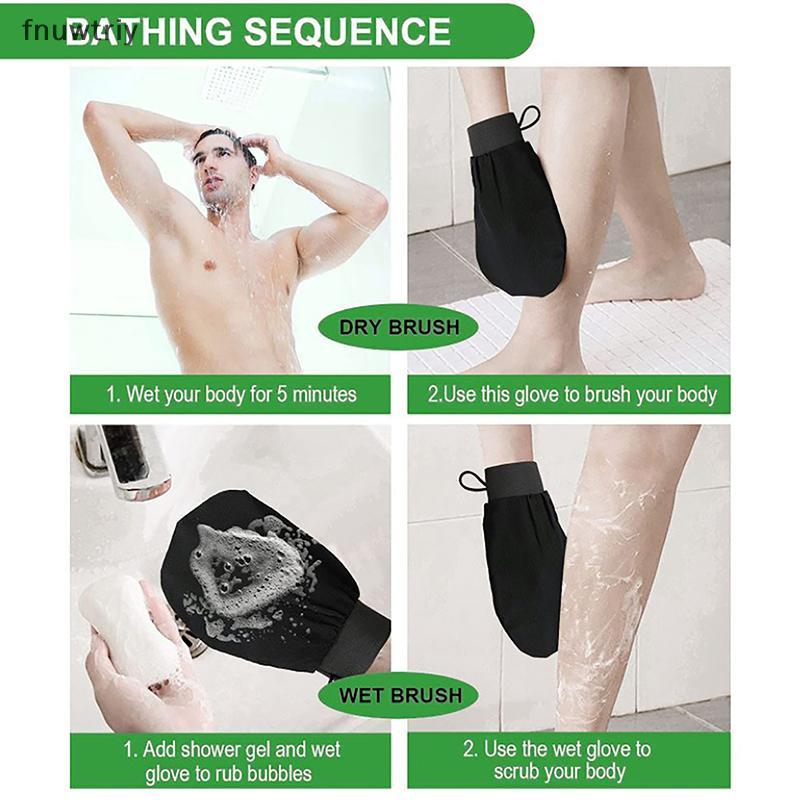 [fnuwtriy] Moroccan Shower Exfoliating Glove Hammam Bath Body Cleaning Scrub Massage Mitt Kessa Peel