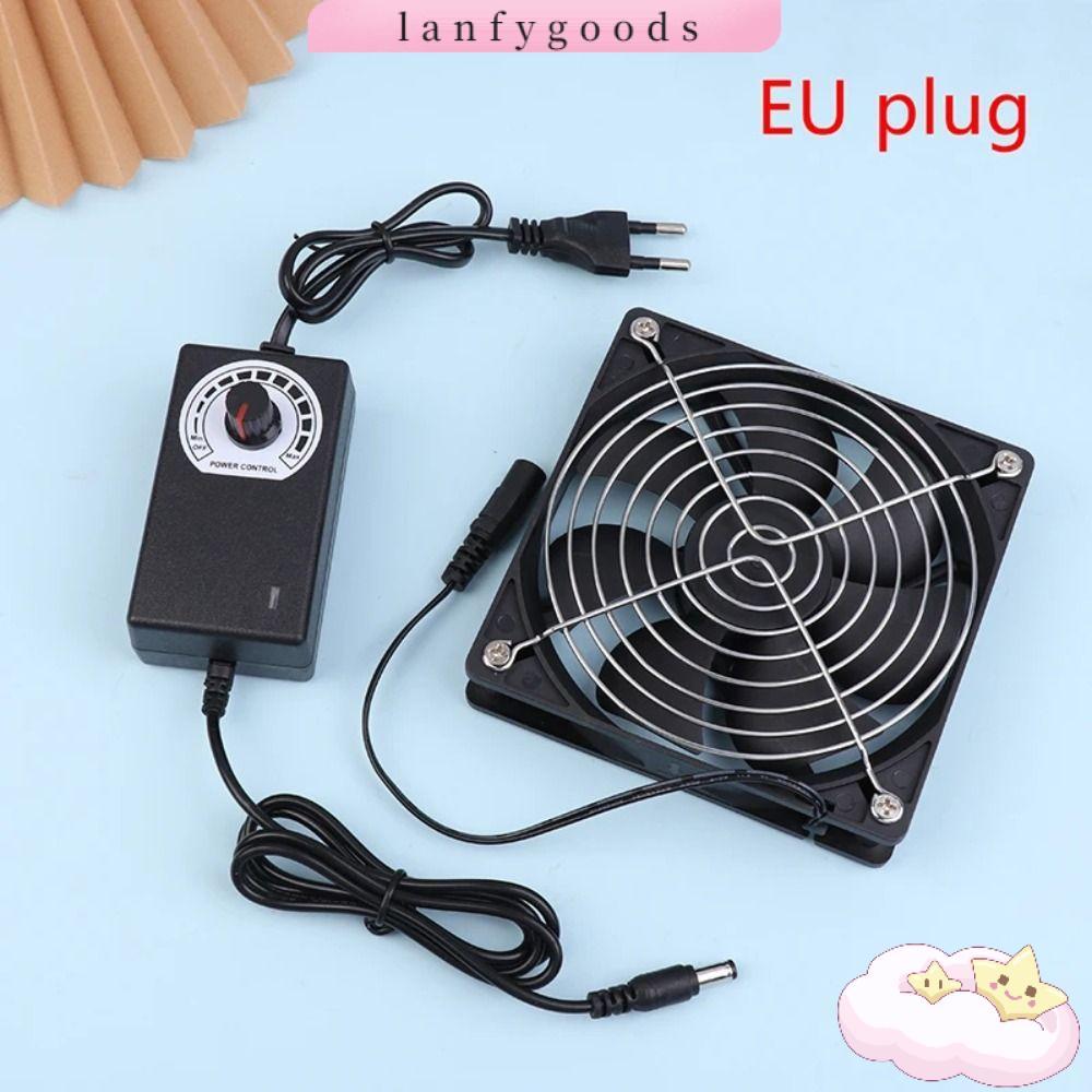LANFYGOODS พัดลมเซิร์ฟเวอร์ 12V 12 ซม. ปรับความเร็วได้ 2700RPM ระบายความร้อนไอเสีย เงียบ สําหรับเซิร์ฟเวอร์ แชสซี เวิร์กสเตชัน