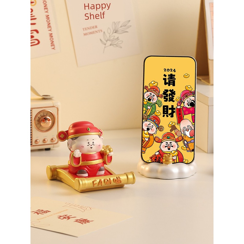 ผู้ถือโทรศัพท์น่ารัก litem desktop holder น่ารักเทพเจ้าแห่งความมั่งคั่งเครื่องประดับขนาดเล็กที่วางโท