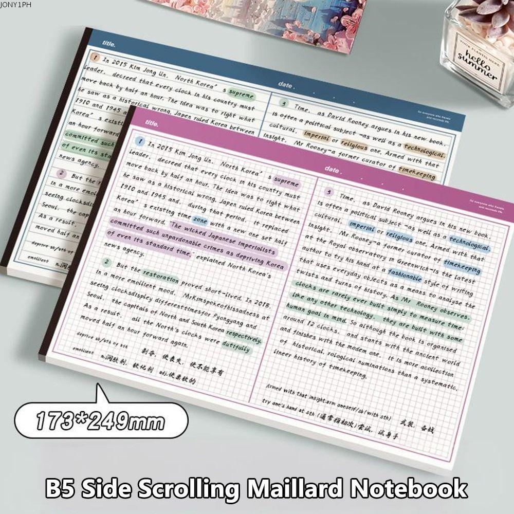 JONY1RN 20Sheepts/Book Notepad,โน้ตบุ๊ค B5 แนวนอนแบบฉีกได้,มัลติฟังก์ชั่นB5 Paperpadนักเรียน