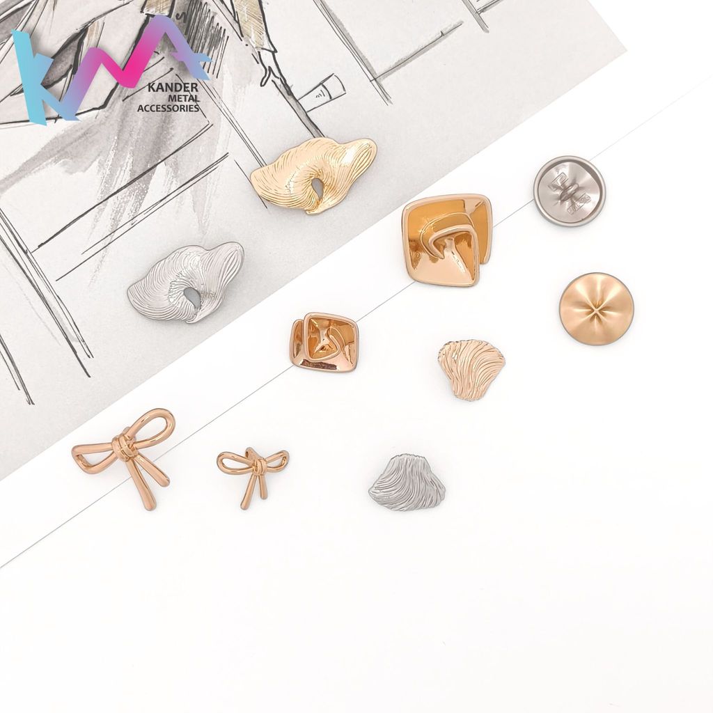 KEMEJA KANDER โลหะผสมปุ่มนามธรรมตกแต่งเสื้อ Gamis Abaya JLZ-A191/JLZ-A193/JLZ-A192/MC5043/QQ817