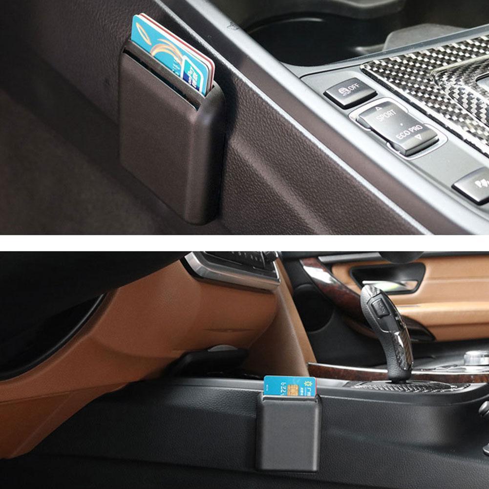 เครื่องอ่านการ์ดในรถยนต์ Universal Car Card Slot Box Card Holder Organizer Car Storage M0y9 LENZMOS