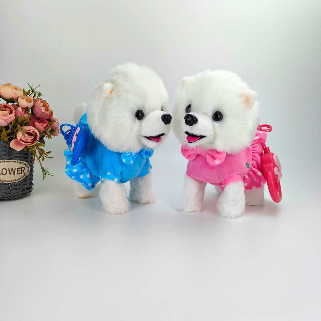 ข้ามพรมแดนอุปทานพิเศษจําลองของเล่นไฟฟ้าสุนัขเด็กน่ารักตุ๊กตาสัตว์เลี้ยงการควบคุมระยะไกลเสียงของเล่นส