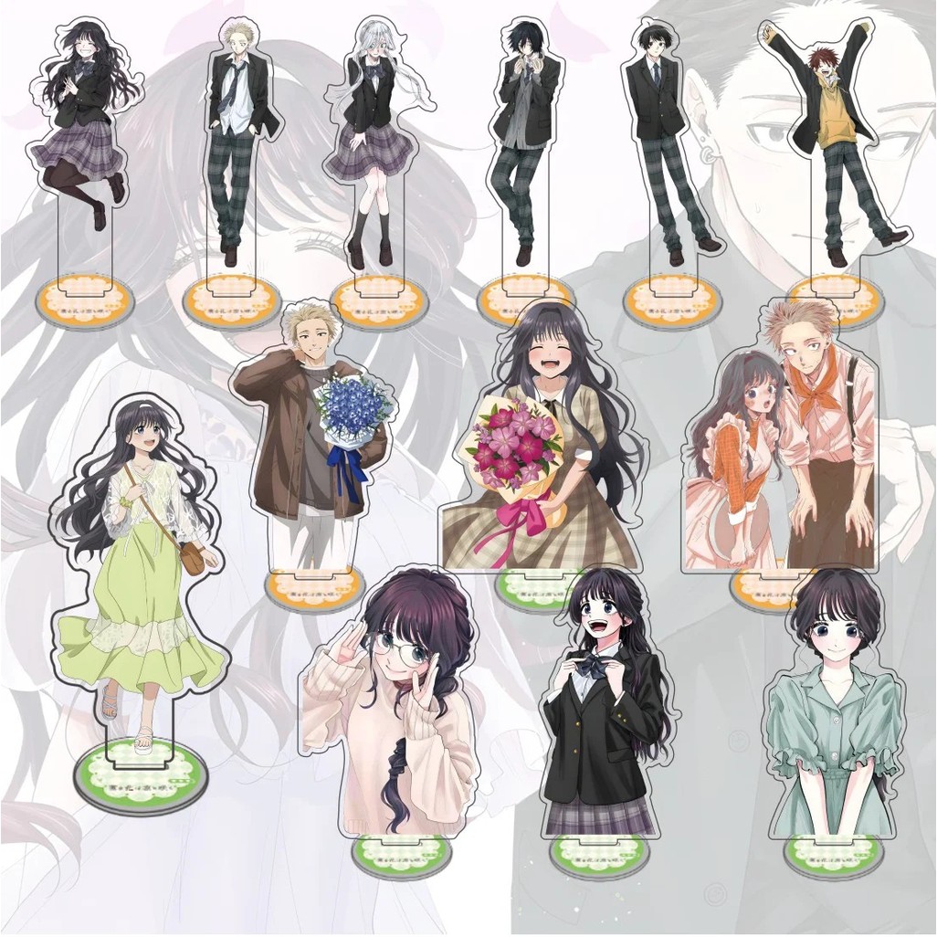 Standee อะนิเมะ Kaoru Hana wa Rin ถึง Saku รุ่น Mica ตัวอักษรอะคริลิค Kaoruko Waguri Rintaro Tsumugi