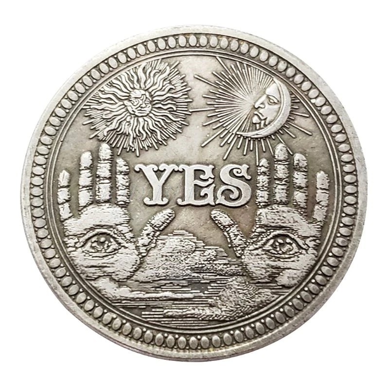 เหรียญที่ระลึก เหรียญใช่ ไม่ใช่ Yes or No Skull Commemorative Souvenir Collectible Coin Collection ค