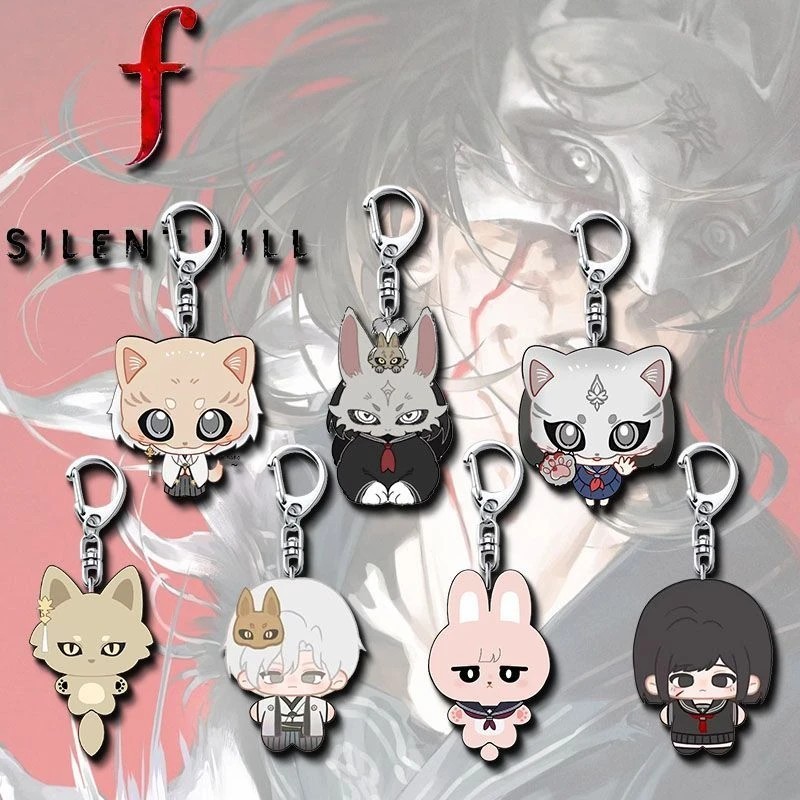 Silent Hill พวงกุญแจ f ตัวอักษร Shimizu Hinako หน้ากากจิ้งจอก พวงกุญแจอะคริลิค chibi รุ่นตกแต่งกระเป