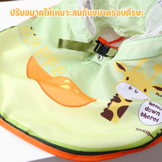 หมวกกันแดดเด็ก ลายตัวอักษร ปีกกว้างตาข่าย ผ้าคลุมไหล่กันแดด เด็กชายเด็กหญิง ใช้สำหรับกิจกรรมกลางแจ้ง ป้องกันรังสียูวี