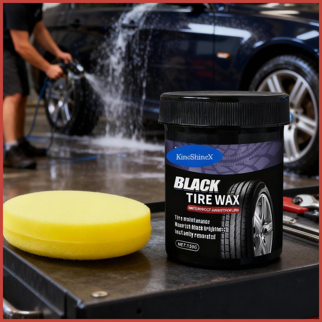 Tyre Shine สําหรับรถยนต์ 150g บาล์มทําความสะอาดรถยนต์พร้อมฟองน้ําน้ํายาทําความสะอาดยางกันน้ําและ Shi