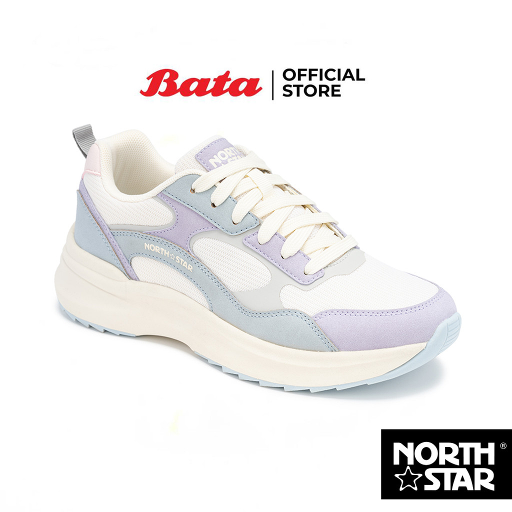 Bata บาจา North Star รองเท้าผ้าใบสนีคเกอร์ แบบผูกเชือก สำหรับผู้หญิง รุ่น SOKUDO สีขาว 5201540 สีม่วง 5202540