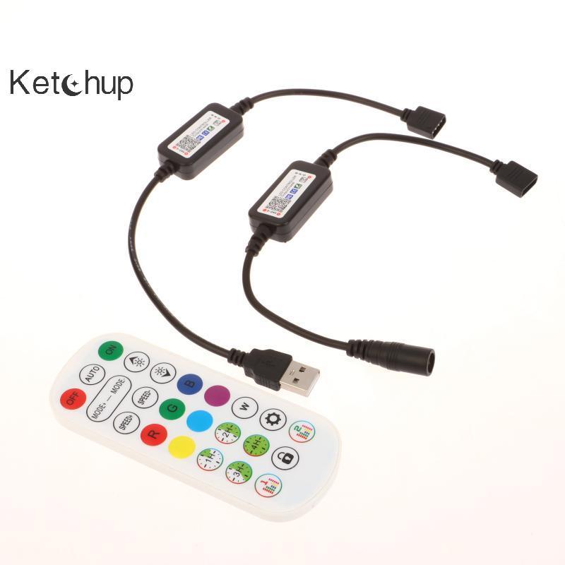 [Ktchup-t] 1 ชุด RGB สีสัน LED Light Strip Connector สําหรับ APP ควบคุม DC USB 5 V-24 V เพลงเทปที่มี