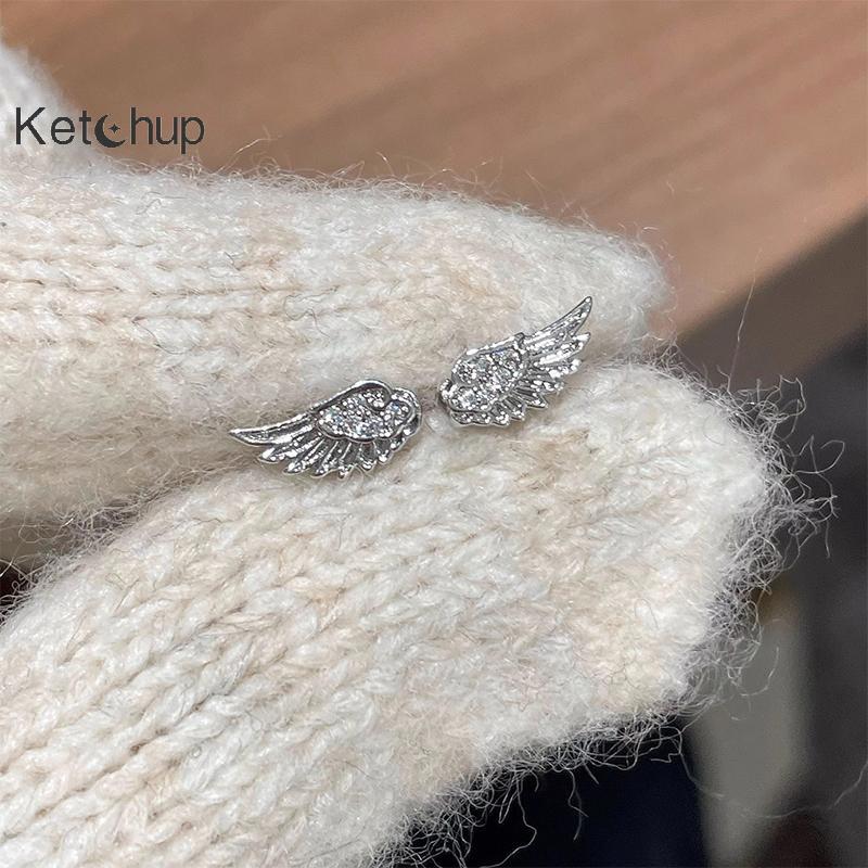 คู่รักวินเทจ Creative Angel Wings สตั๊ด ต่างหูสำหรับผู้หญิง ของขวัญวันเกิดสไตล์ปังก์ ราคา ถูกที่สุด ดีลบีเคเค แกลเลอรีภาพที่ 5