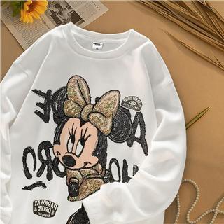 Hub Kaos Oversize Wanita Lengan Panjang Tangan Karet | Motif Kartun Mouse Cute Print | Korean Style | 100% Cotton Adem Nyaman