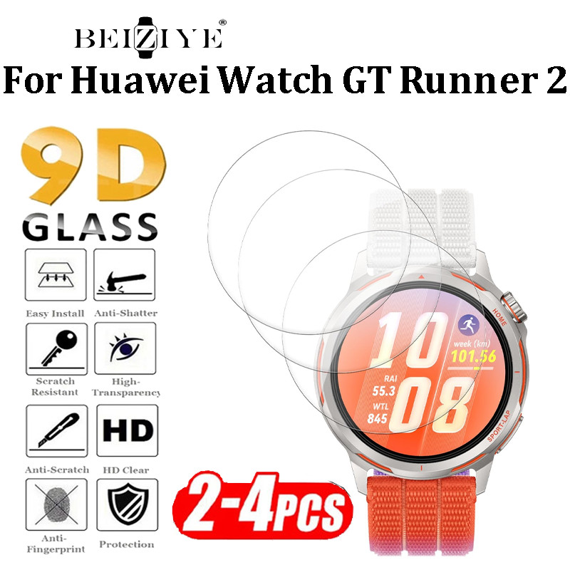 กระจกนิรภัยป้องกันหน้าจอสําหรับนาฬิกา Huawei GT Runner 2 สมาร์ทวอท์ช Anti-scratch ฟิล์มป้องกันสําหรับ Huawei Watch GT runner 2 อุปกรณ์เสริม