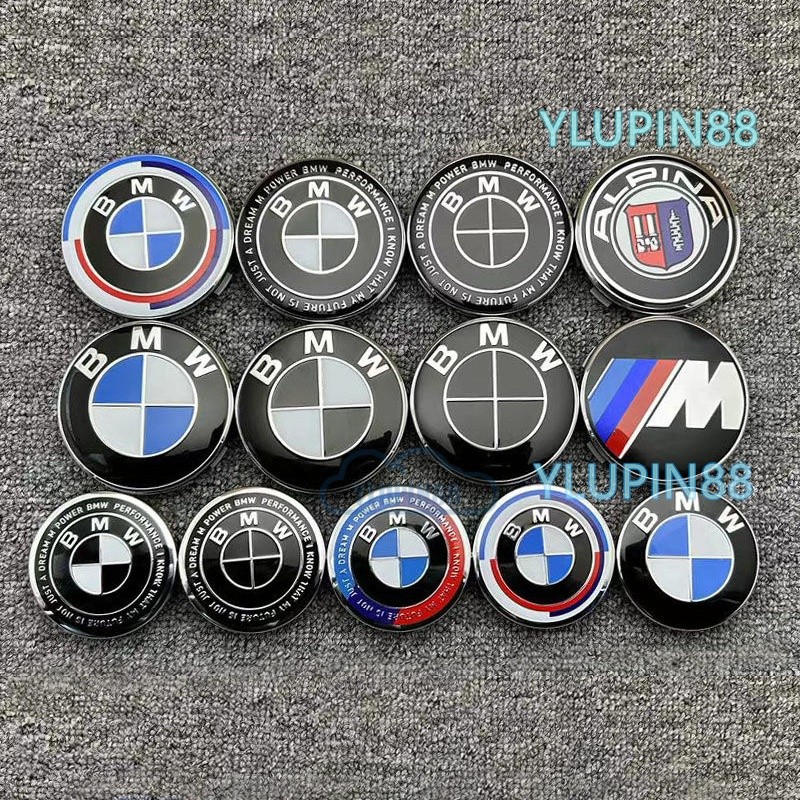 รถศูนย์ล้อ Hub Caps 56 60 68 มม.สัญลักษณ์อัตโนมัติล้อขอบ HubCap Trim สําหรับ BMW M Sport E3 M6 M5 Z4