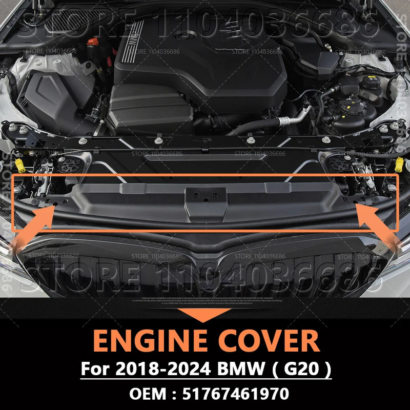 สําหรับ 2018-2024 G20 BMW 330e 330eX 330i 330iX M340i M340iX ศูนย์ด้านบนช่องฝาครอบเครื่องยนต์ 517674