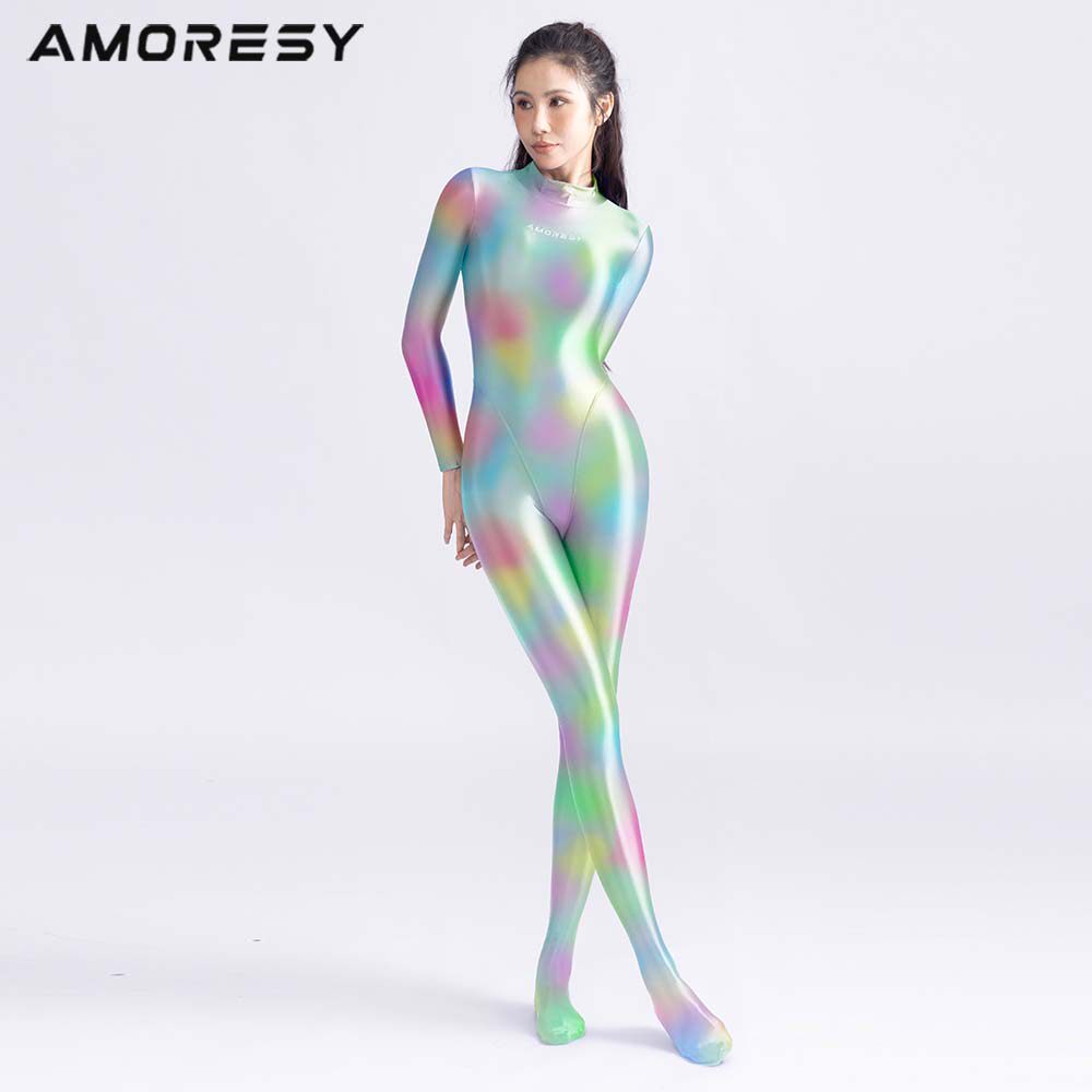 AMORESY Athena Series เลกกิ้งดีไซน์สีใหม่ สปันเด็กซ์เงางาม