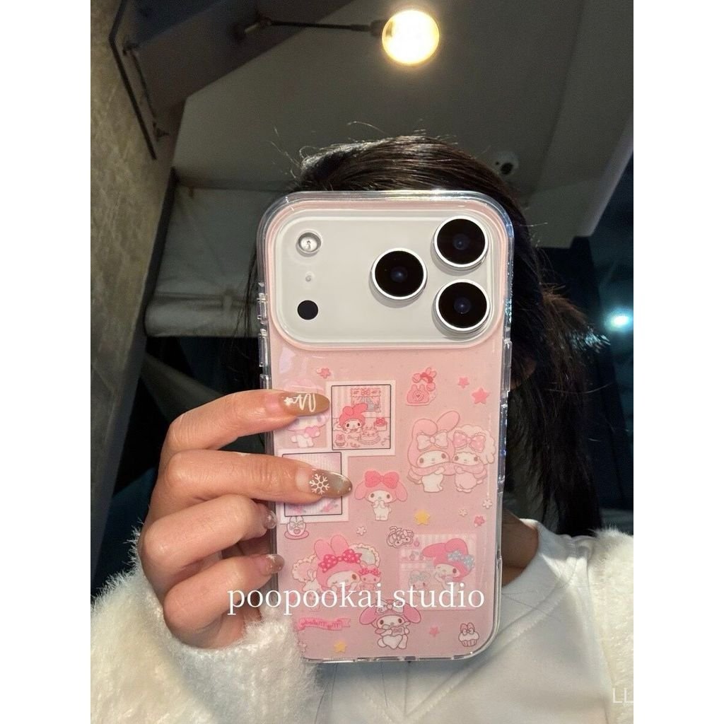 เคสโทรศัพท์ เหมาะสําหรับ iPhone 11 12 13 14 15 16 17 Pro max Plus Air Pink Lamb Shock-proof Shock-pr