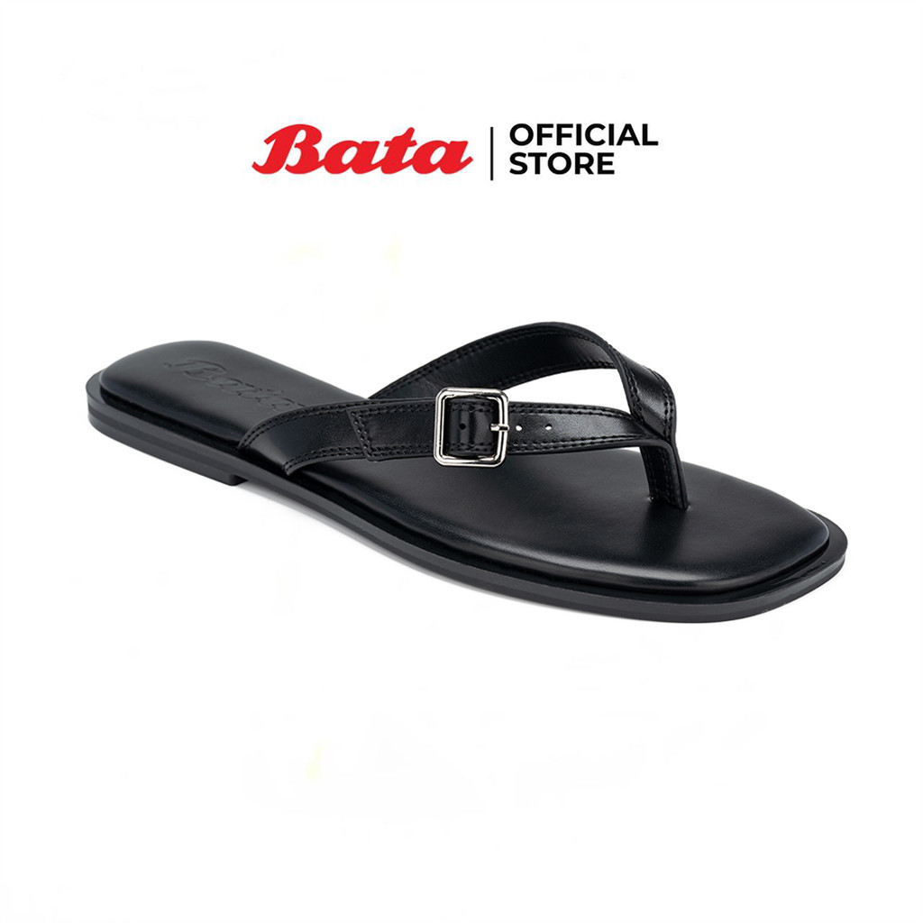 Bata บาจา รองเท้าแตะแฟชั่น หูหนีบ ส้นแบน สำหรับผู้หญิง รุ่น ODILIA สีดำ 5316324 สีเงินดำ 5311324