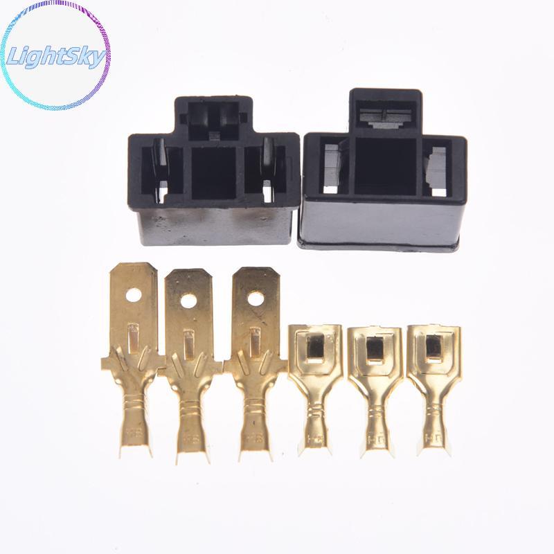 LightSky 1 PC 3pin H4 รถปลั๊ก H4 ผู้ถืออัตโนมัติปลั๊ก 7.8 มม.โคมไฟปลั๊กหลอดไฟ soet TH