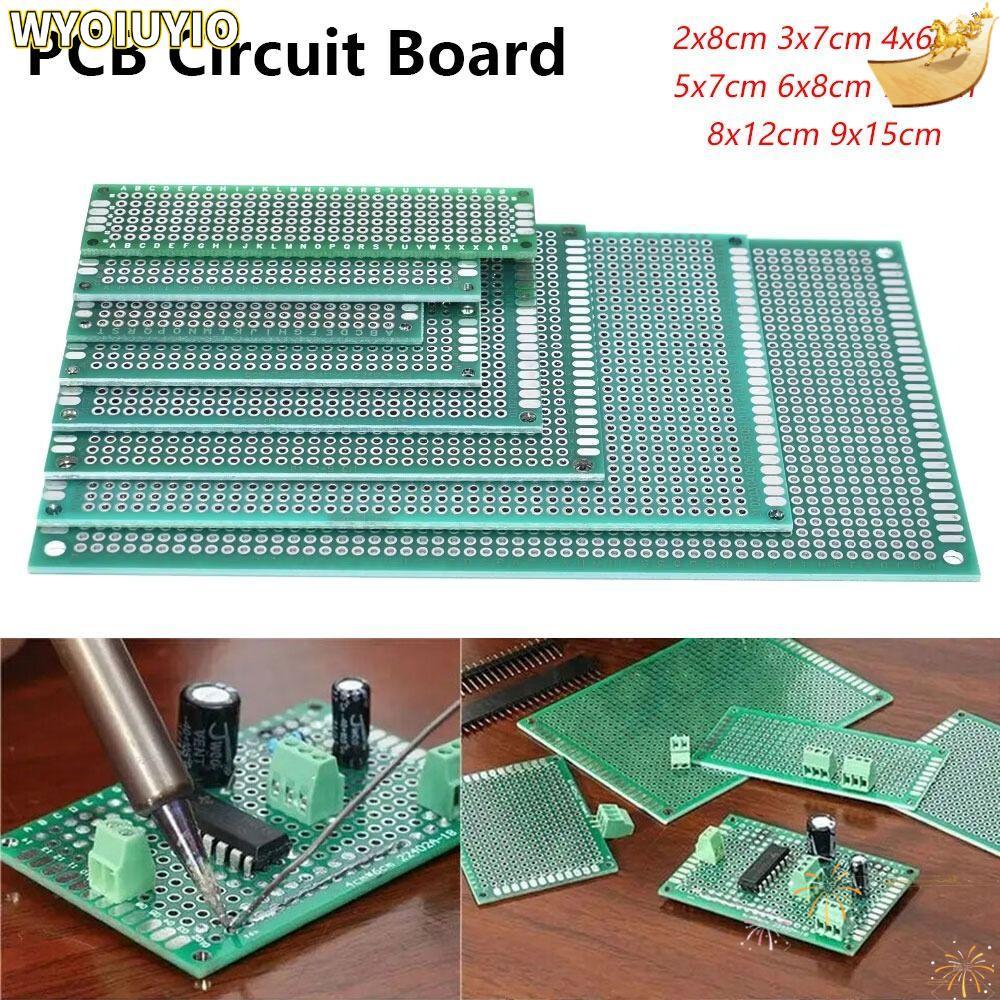 WYOIUYIO 1 ชิ้น PCB Board, Universal Double Sided Prototype Board, ทนทานดีบุก 2x8 3x7 4x6 5x7 6x8 7x