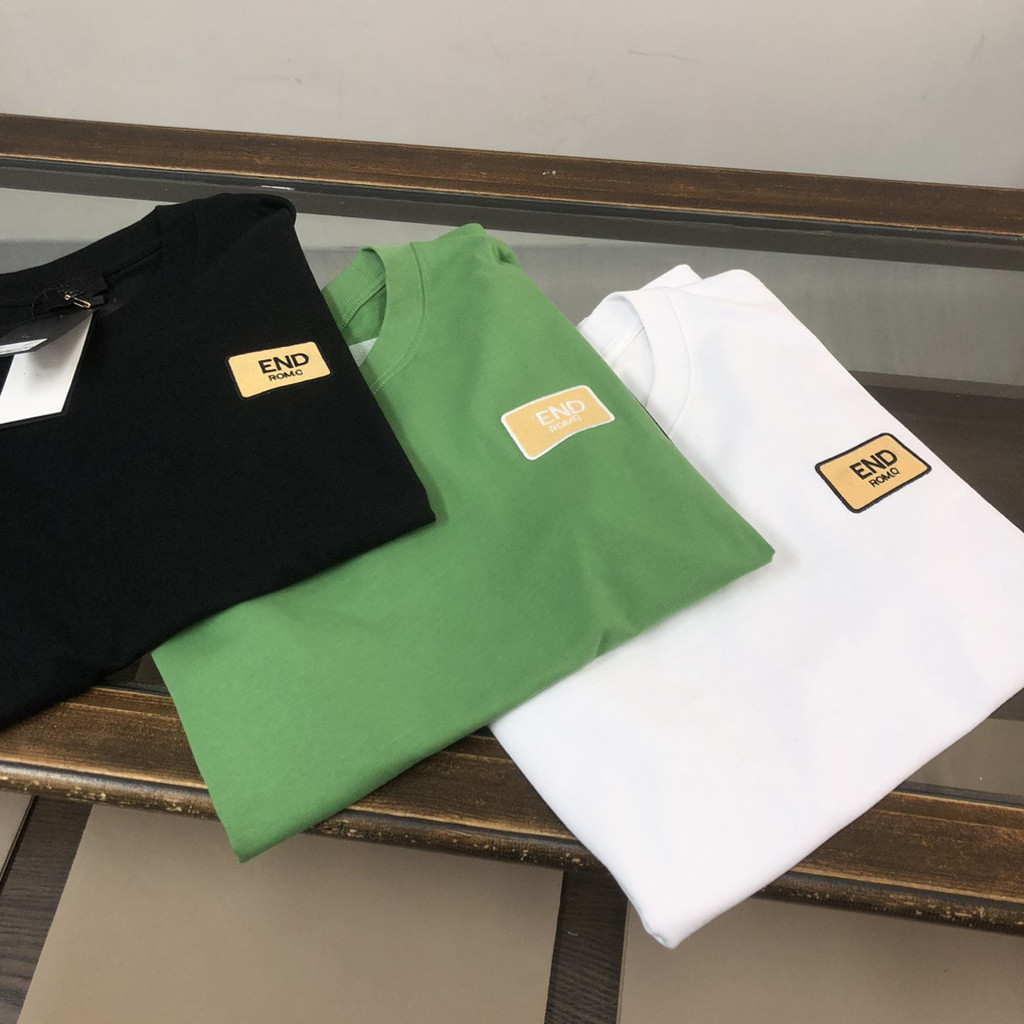 4IRC Fe**i 25Summer new short-sleeve round-neck shirt T Shirt Male Heavyweight pure cotton loose-fit