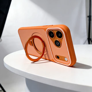 เคสแม่เหล็กที่เหมาะกับผิวสําหรับ iPhone 17 16 15 14 13 12 11 Pro Max Plus Air พร้อมที่วางแหวนโลหะ Kickstand Anti-Fall ฝาครอบป้องกัน