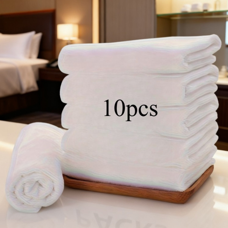 10 white towels, microfiber absorbent hair dryer a massage use, massage towel, super long absorbent 