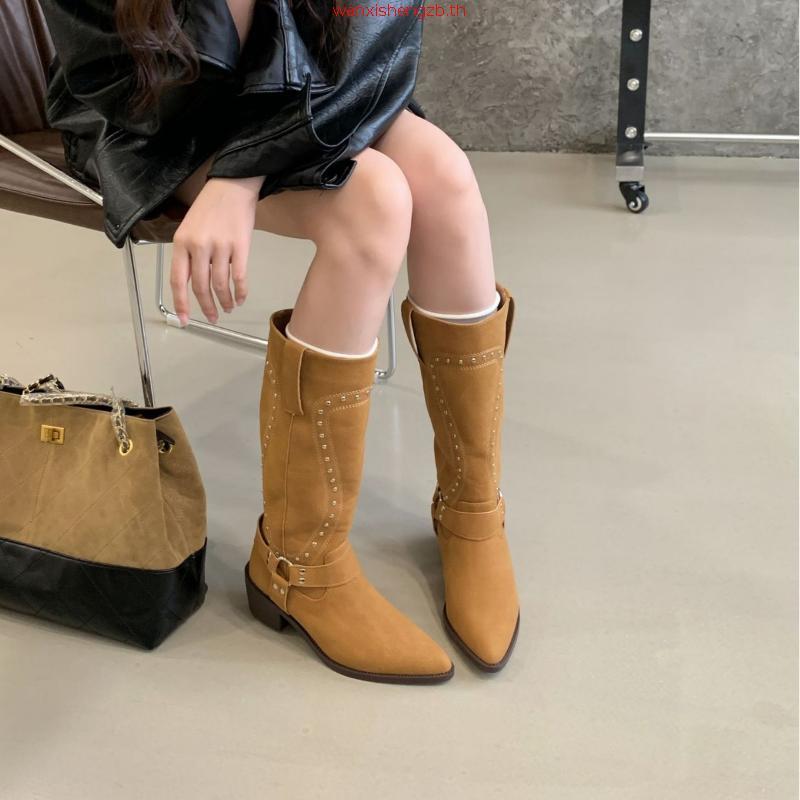 Villains SF ENGINEER-STUDS Biker Boots รองเท้าบูทผู้หญิง ส้นสูง 1.6"