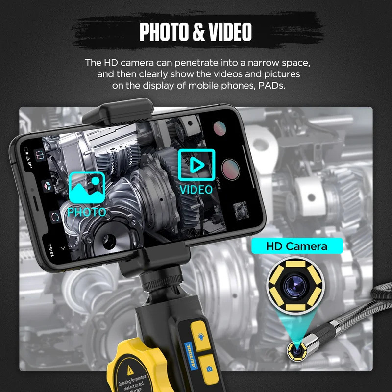 AUTOOL รถอุตสาหกรรม Endoscope SVB302 กล้องตรวจสอบยานยนต์ USB Video Borescope สําหรับโทรศัพท์มือถือกั