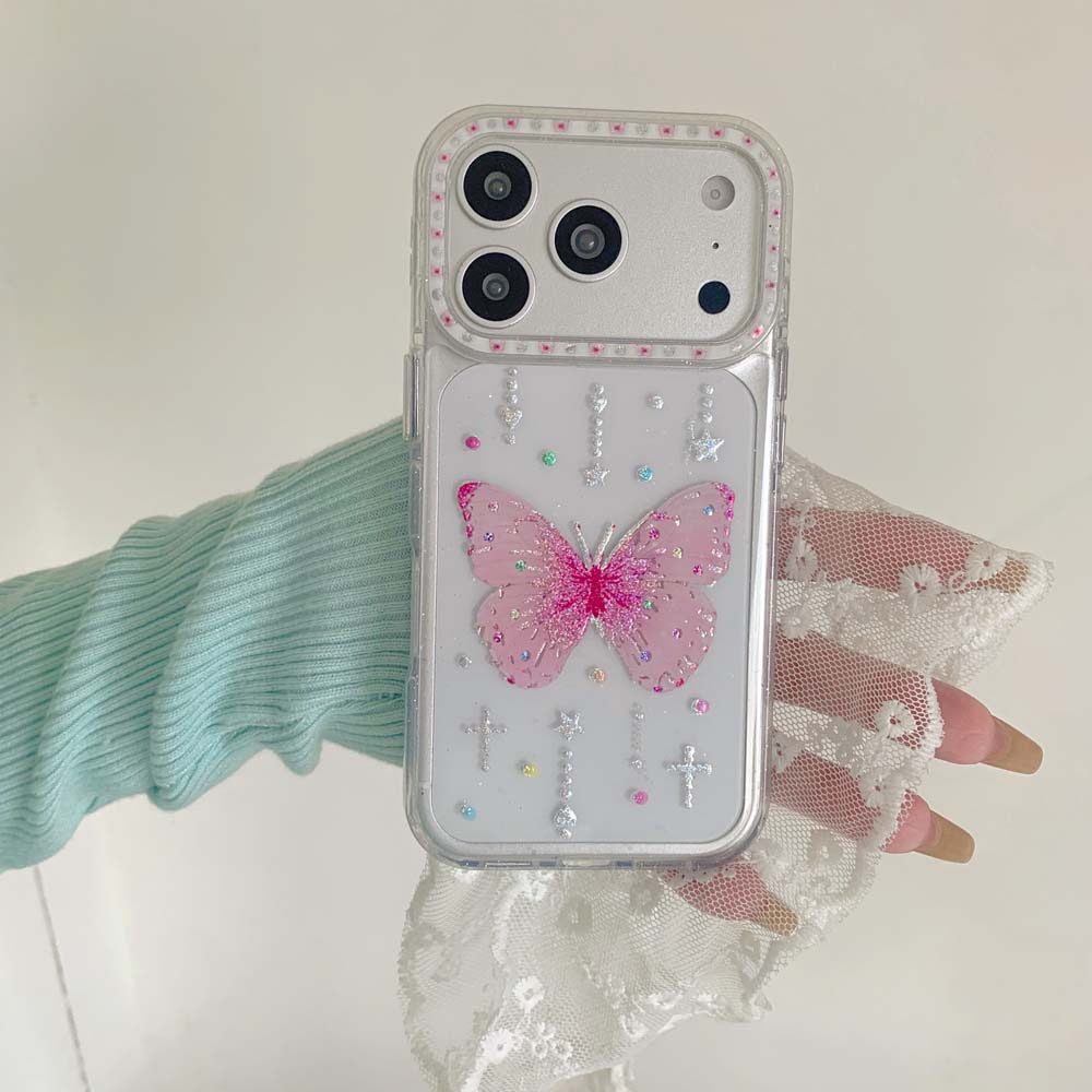 เคสโทรศัพท์ลายผีเสื้อน่ารัก 17โปรแม็กซ์ เข้ากันได้กับ ไอโฟน 16โปรแม็กซ์ 13 14 15โปรแม็กซ์