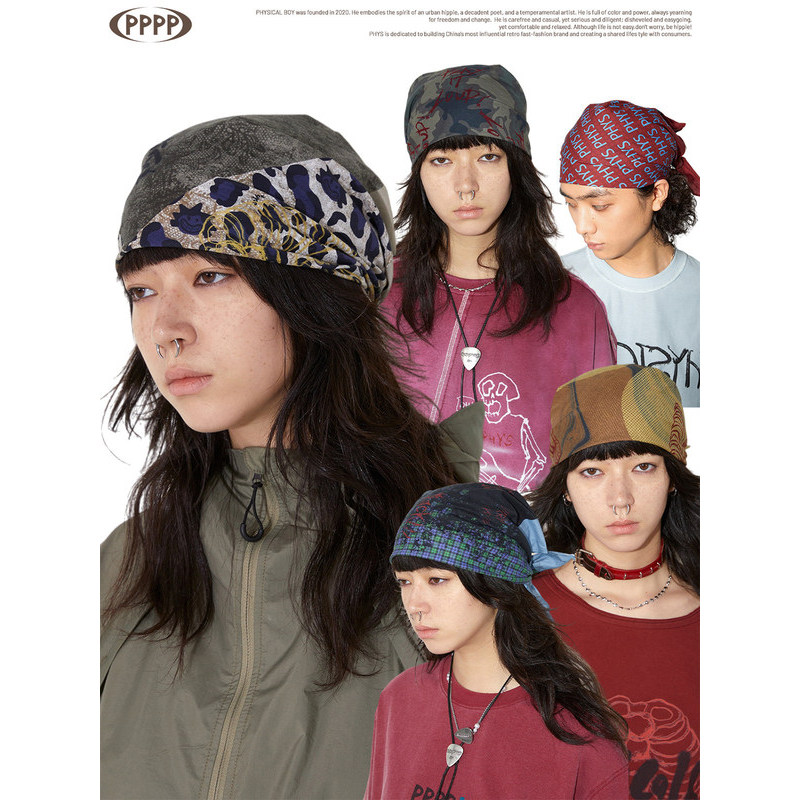 ทางกายภาพ Boysical Band Series {วิดีโอ} Band Square Scarf Headscarf Breathable Summer 64 * 68 ซม.